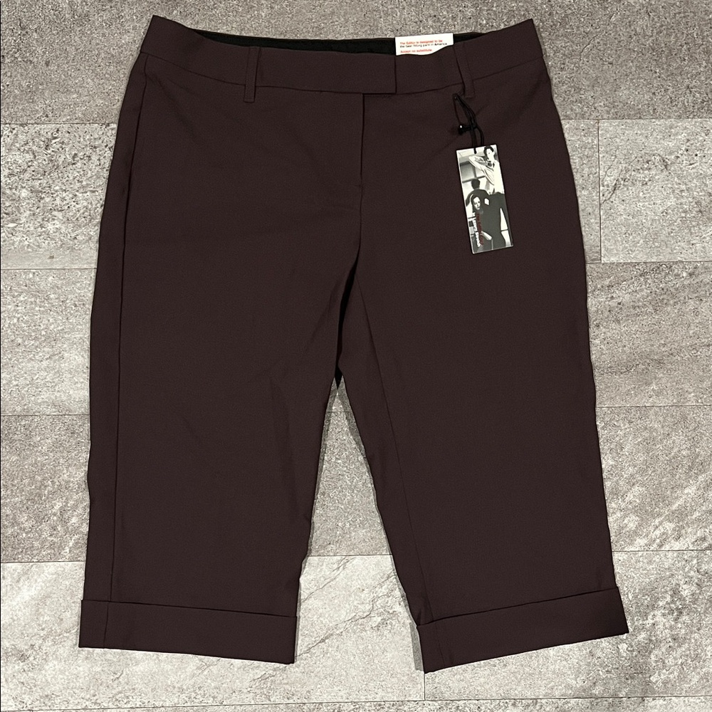 NWT women’s brown low rise capri chinos